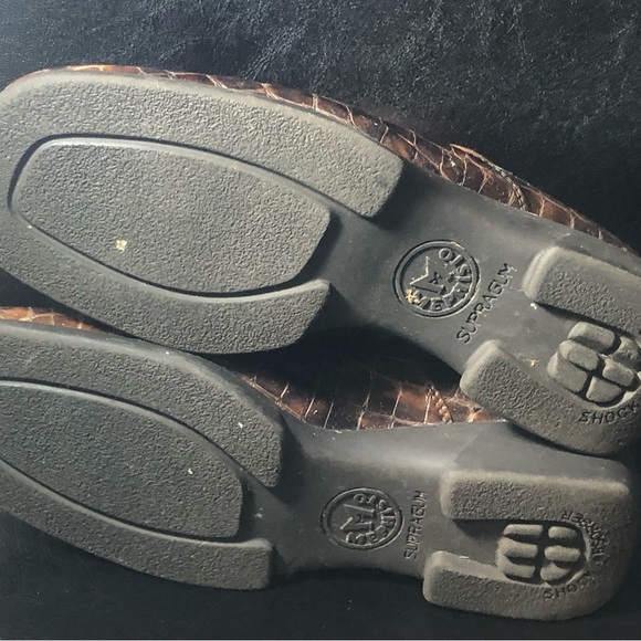 Mephisto Cool Air Mule France Brown Alligator Cork Patent Leather Shoes Sz 9 - Picture 13 of 13